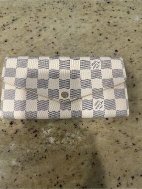 Louis Vuitton Damier Azur Envelope Wallet in White and Blue